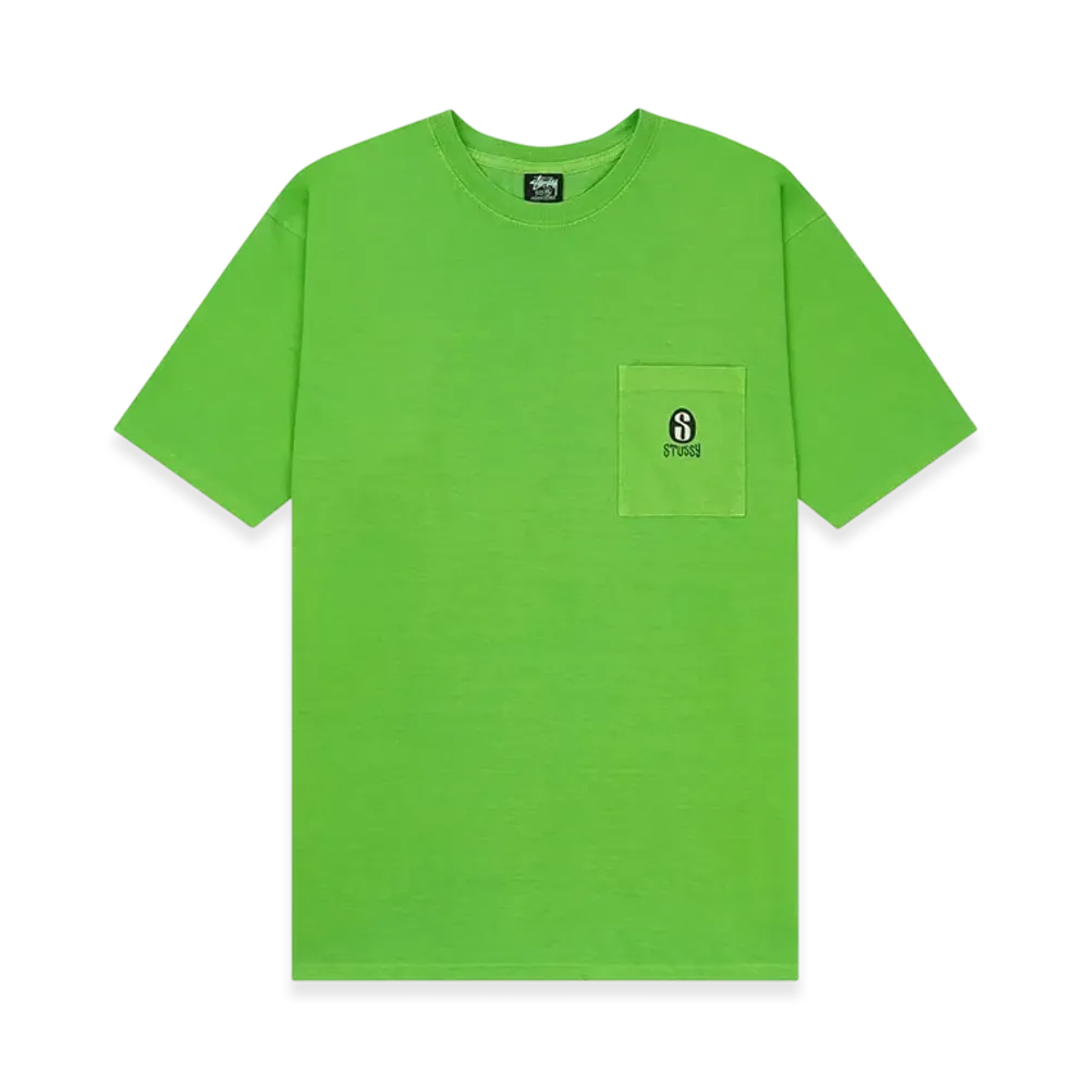 Stussy S Dot Pocket Pigment Dyed Tee "Green"