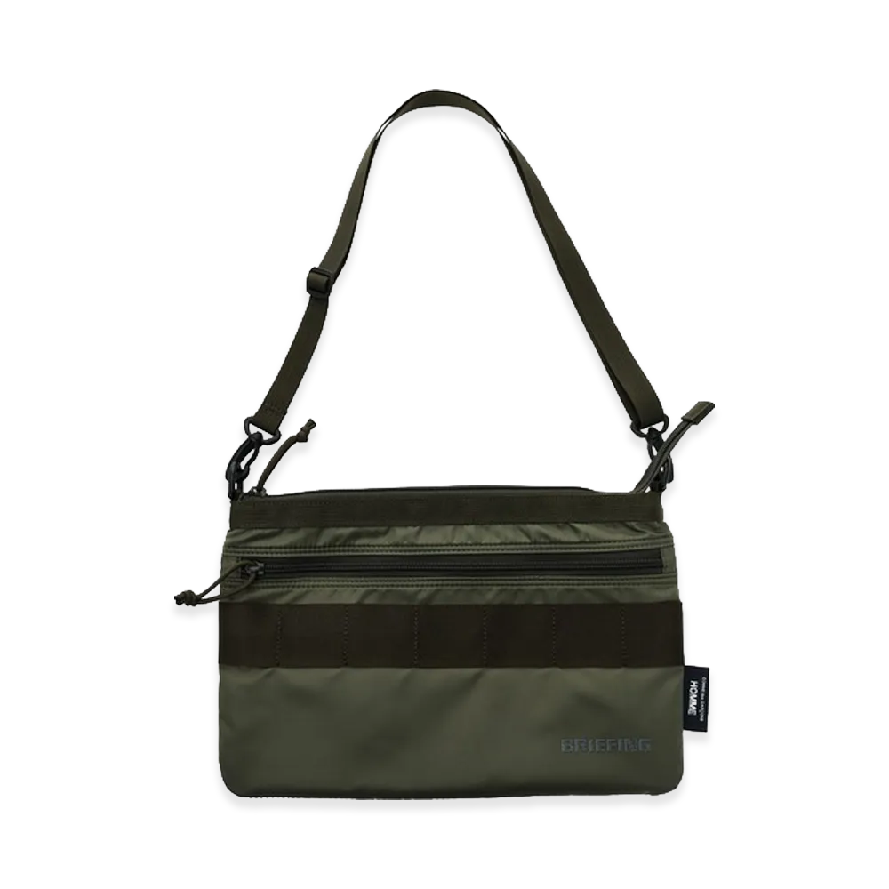 COMME des GARCONS HOMME Briefing Checkered Reversible Sacoche "Khaki"