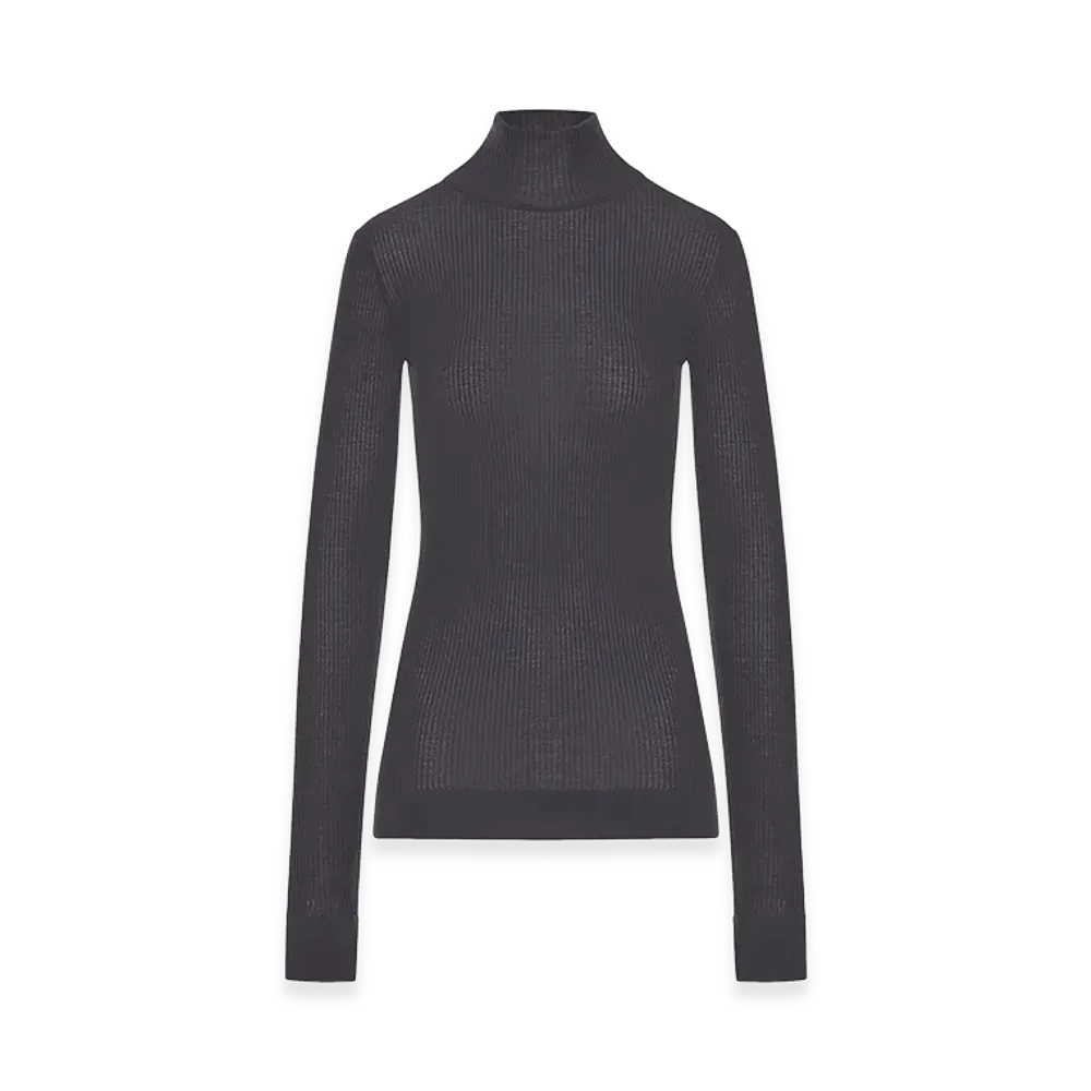 LEMAIRE Women's Ribbed Turtleneck "Black"