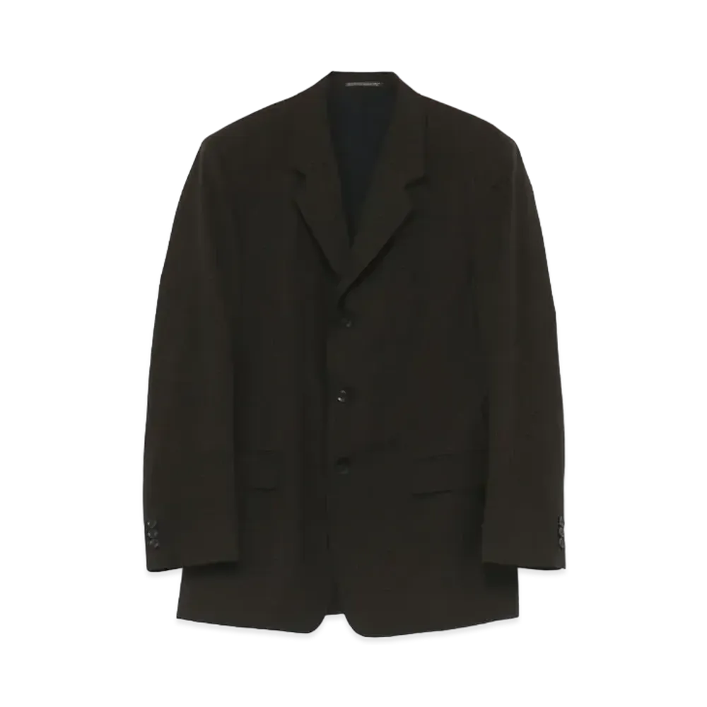 Yohji Yamamoto Pour Homme COSTUME D'HOMME SOFT WOOL 3BUTTON JACKET "Dark Brown"