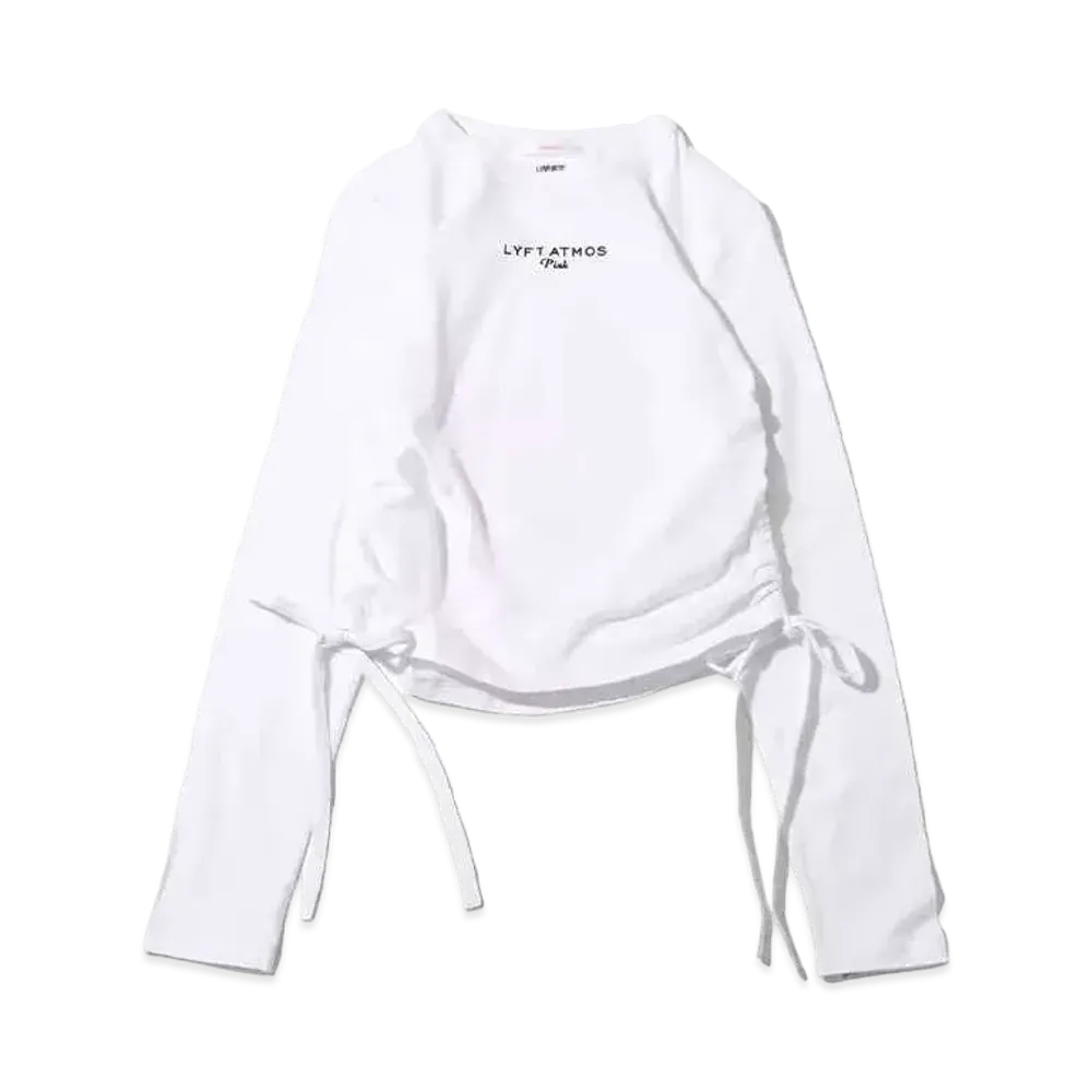 atmos pink Lift x Ruched Logo Tops "White"
