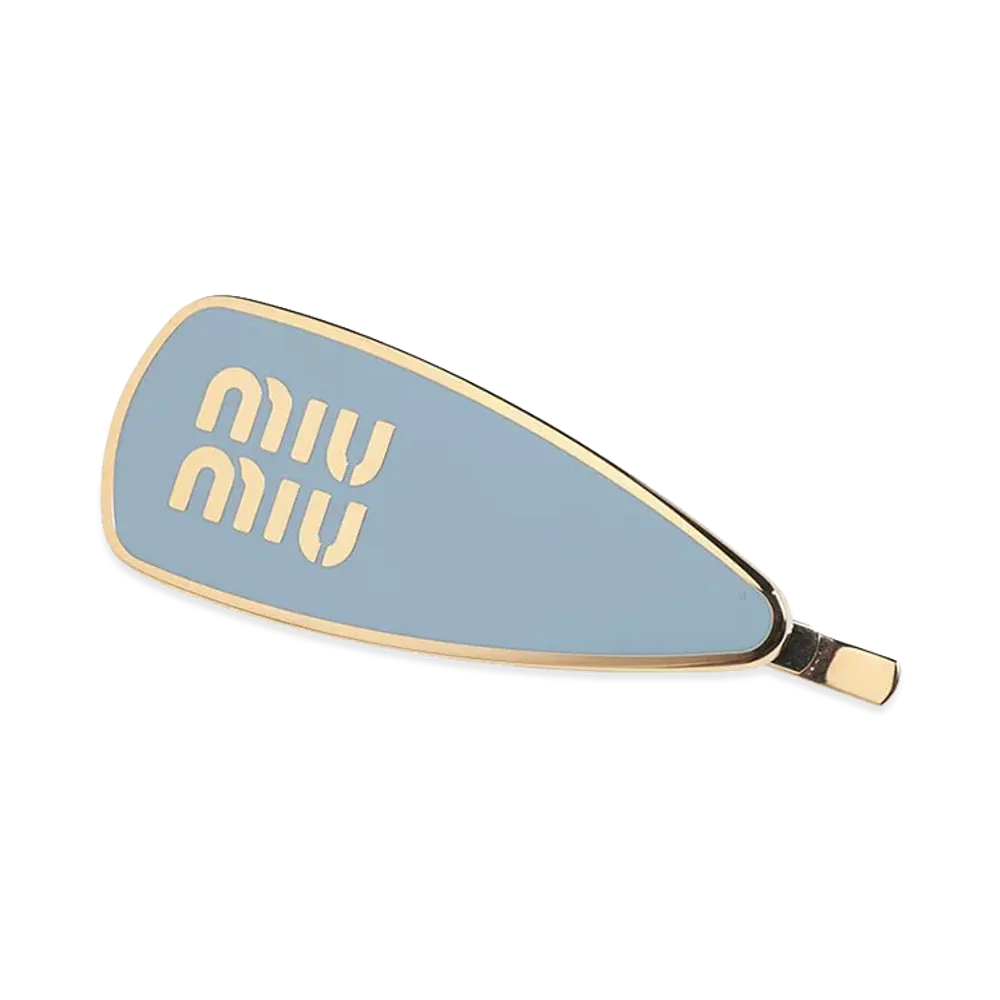MIU MIU Women's Hair Clip Enamel Metal Hair Clip "Saxe"