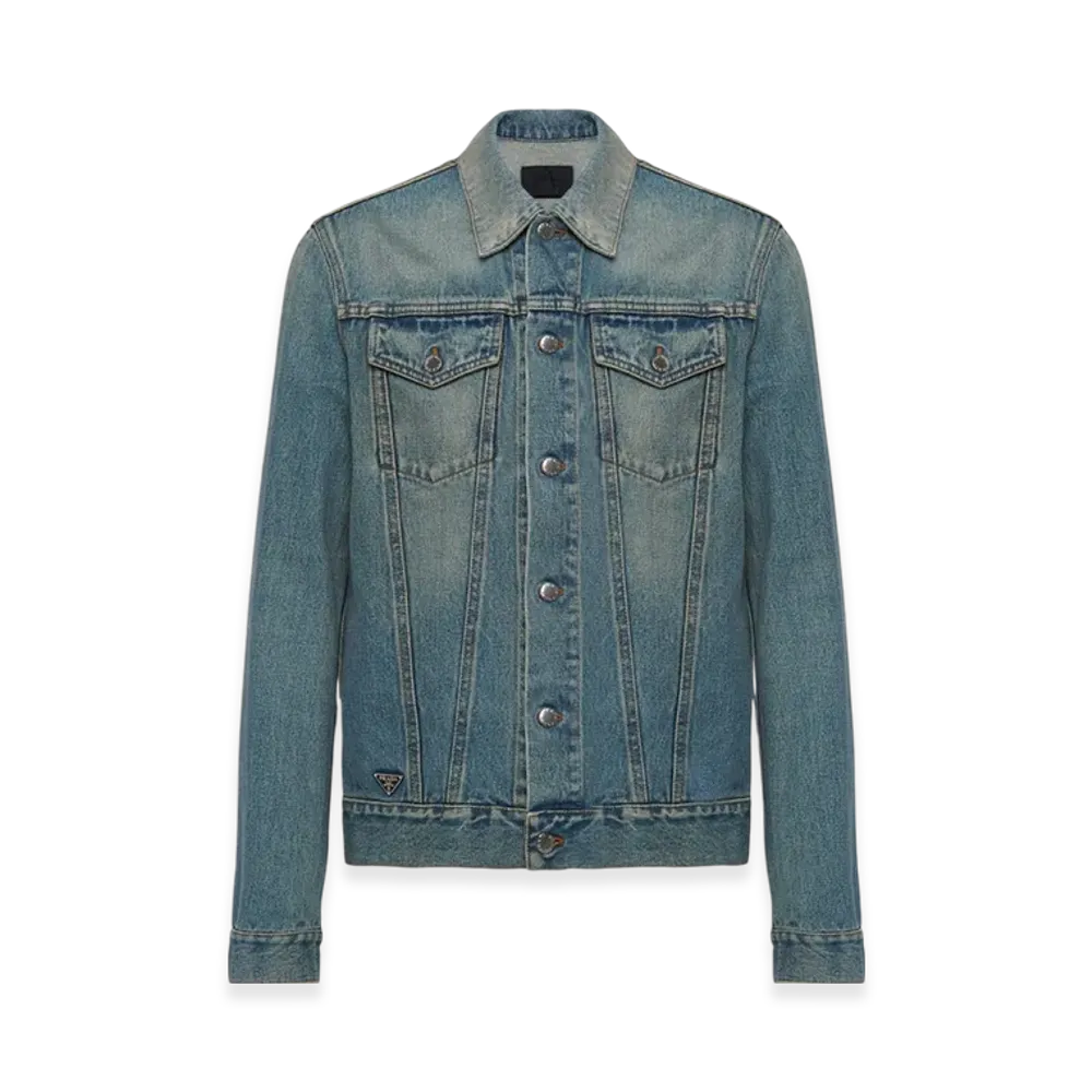 PRADA Denim Blouson Jacket "Light Blue"