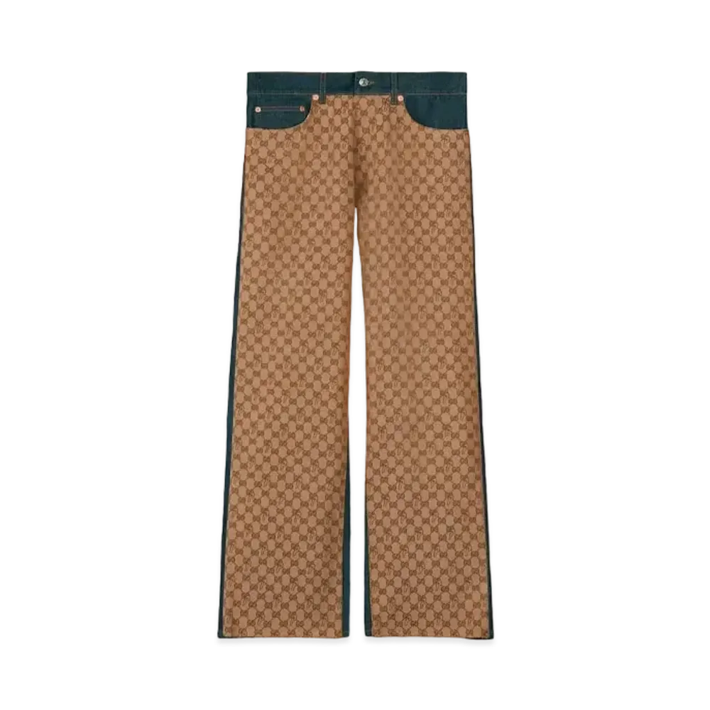 PALACE GUCCI GG-P Pattern Baggy Jeans "Dark Blue"