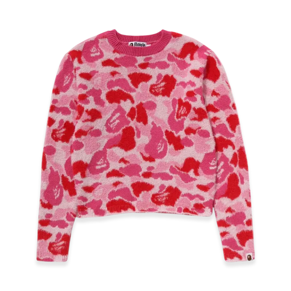 A BATHING APE ABC Camo Shaggy Sweater "Pink"