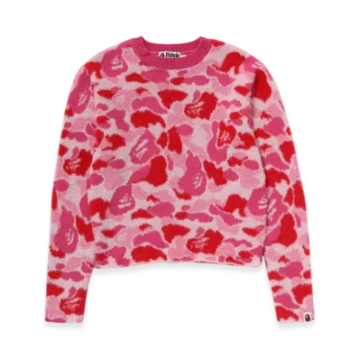 A BATHING APE ABC Camo Shaggy Sweater "Pink"