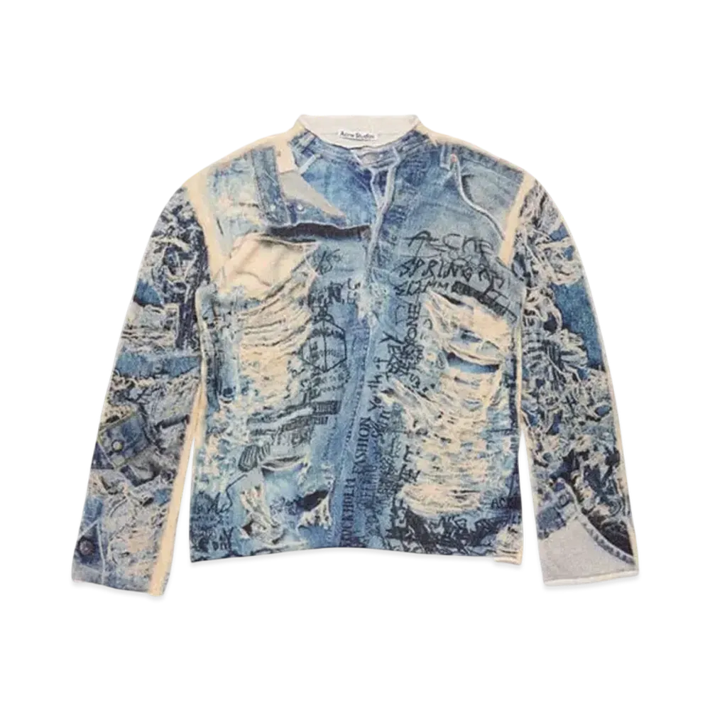 Acne Studios Printed Sweater "Denim Blue"