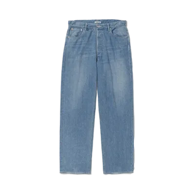 AURALEE Selvedge Faded light Denim Wide Pants "Light Indigo"