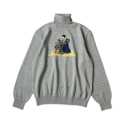 KAPITAL 12G High Neck Sweater "Grey"