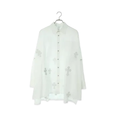 Chrome Hearts Mahal Kita Shirt Cross Patch Oversize L/S Shirt "White"