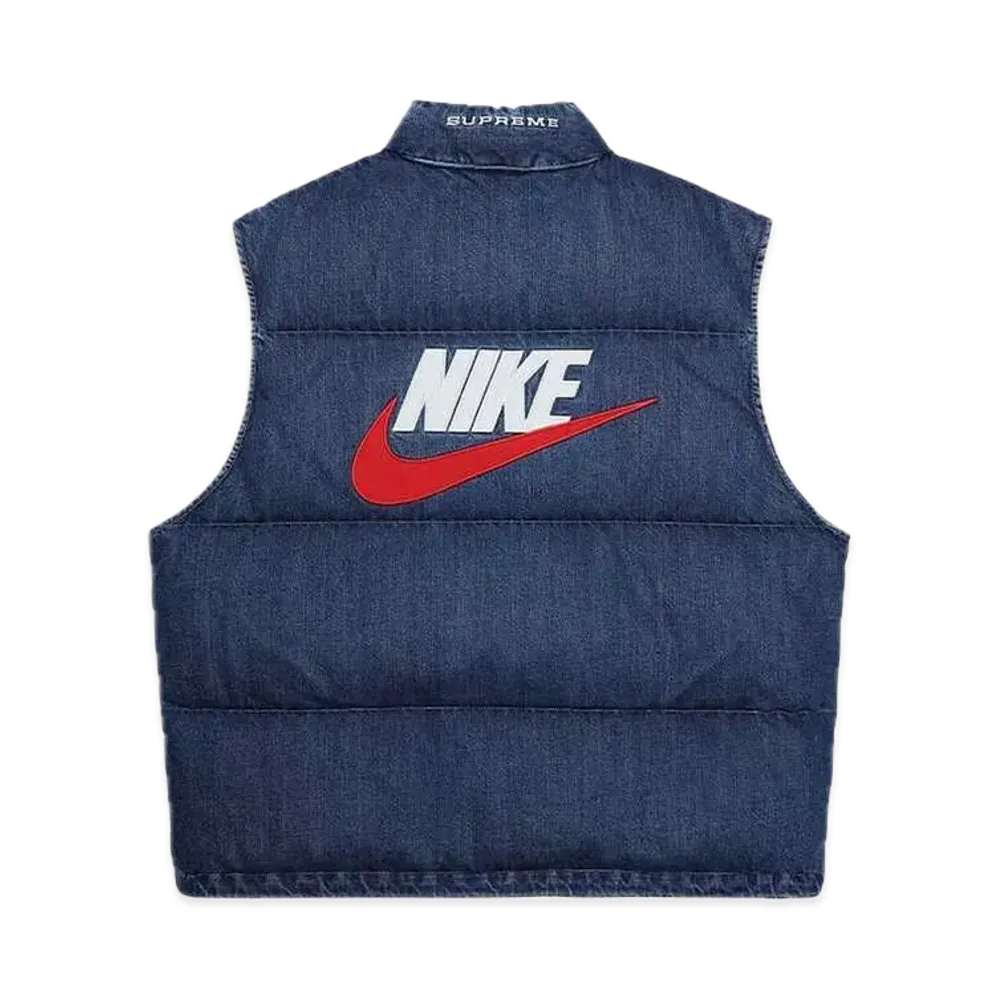 Supreme x Nike Denim Puffer Vest "Indigo"