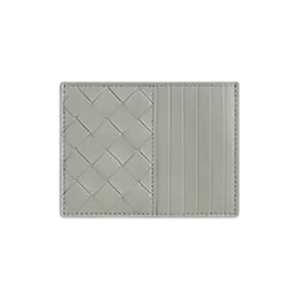 Bottega Veneta Intrecciato Card Case With Coin Purse "Agate Grey"