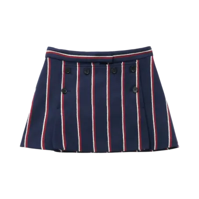 Alexander McQUEEN College Stripe Mini Skirt "Navy/Burgundy"