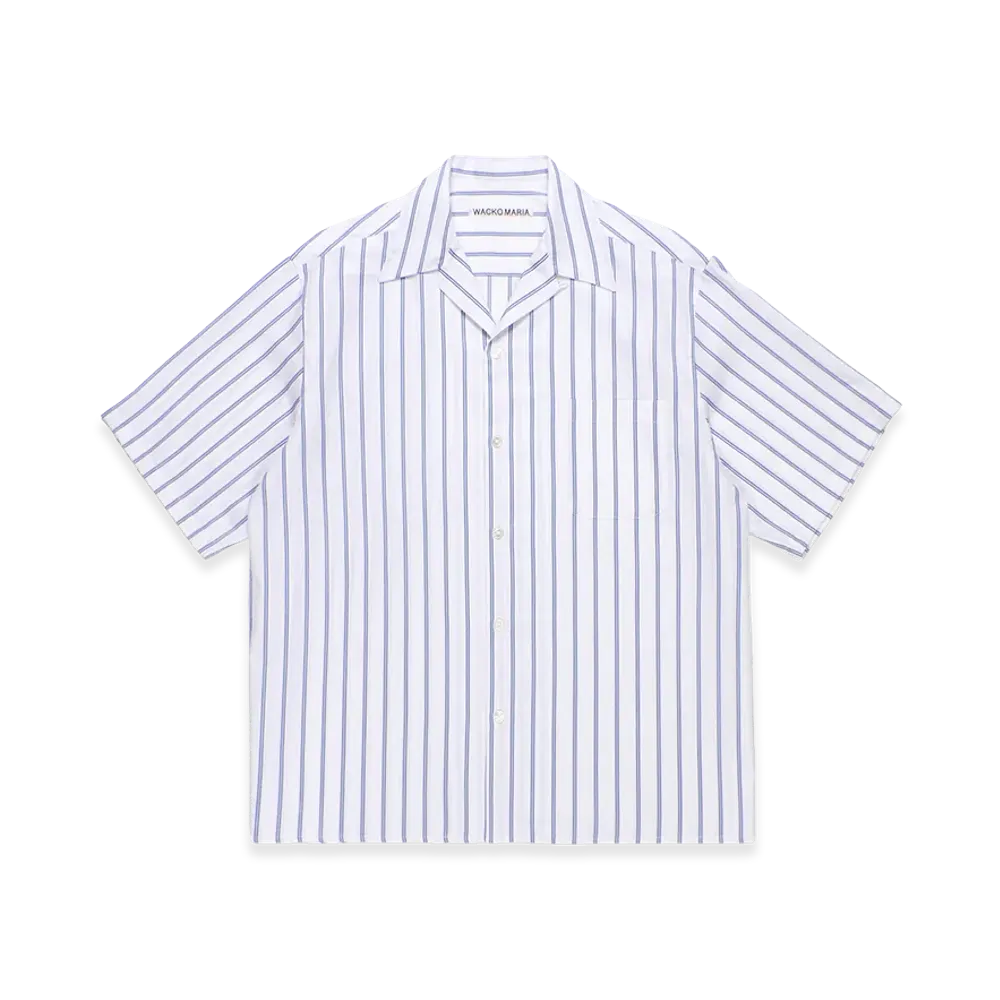 WACKO MARIA x Soktas Striped Open Collar Shirt "Blue"