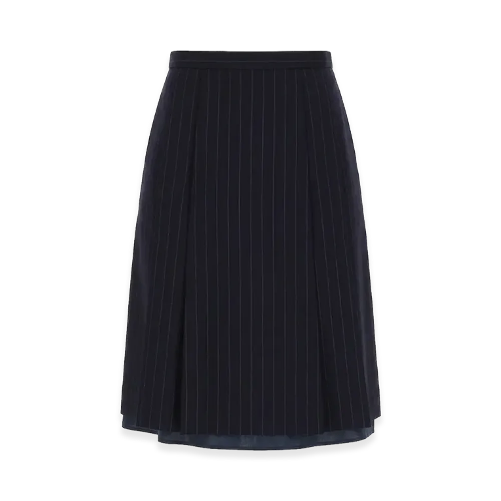 Maison Margiela Women's Wool Midi Skirt "Blue"