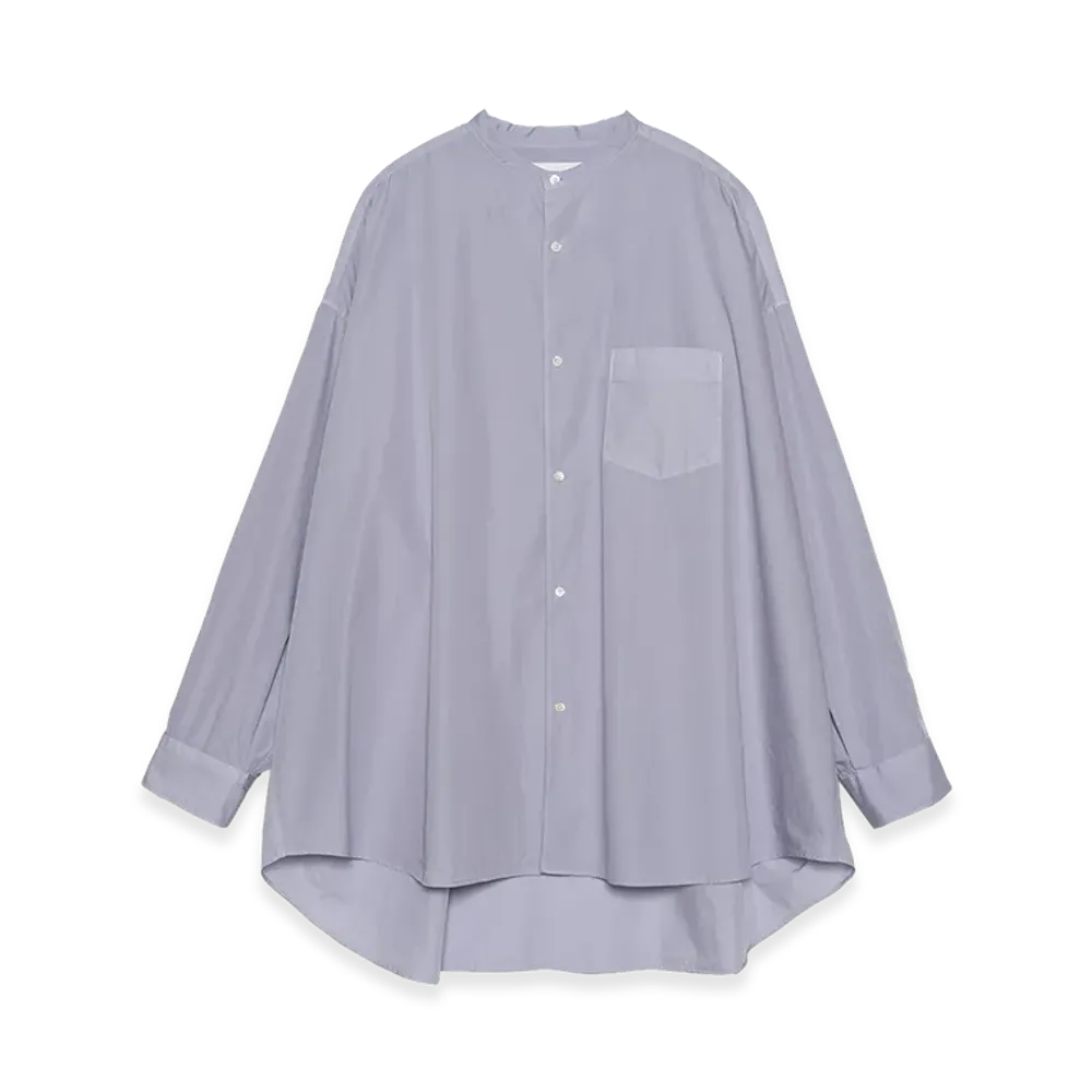 Graphpaper minus Botanical Dyed Broad L/S Oversized Band Collar Shirt "Purple"