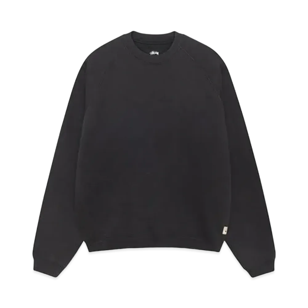 Stussy Fleece Raglan Crew "Washed Black"