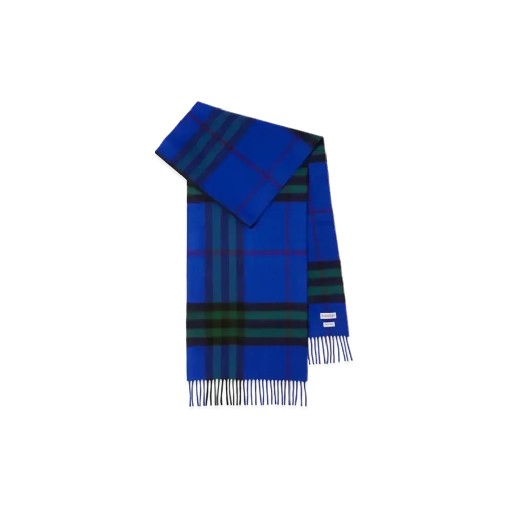 Burberry Check Cashmere Scarf "Night/Ivy"