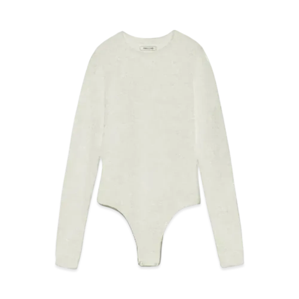 FUMIKA UCHIDA Cashmere Crew-neck Bodysuit "White"