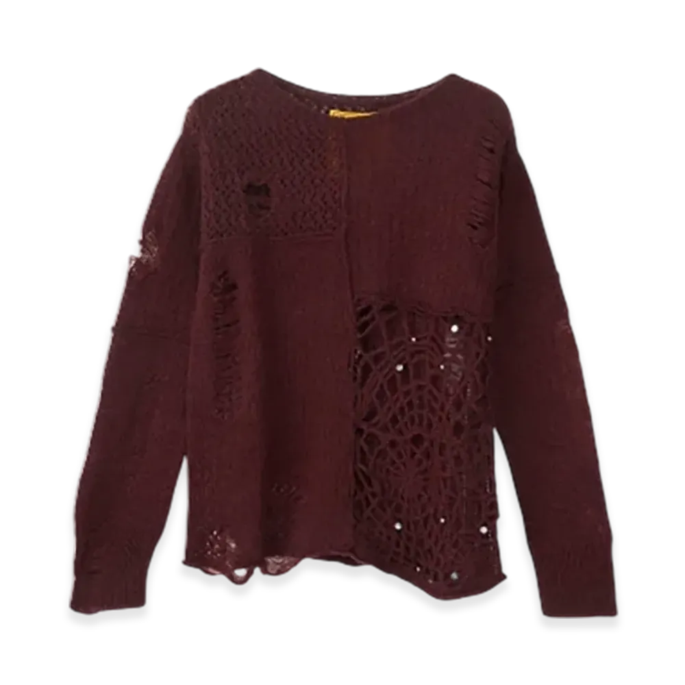 HYSTERIC GLAMOUR Spider Web Crash Sweater "Red"