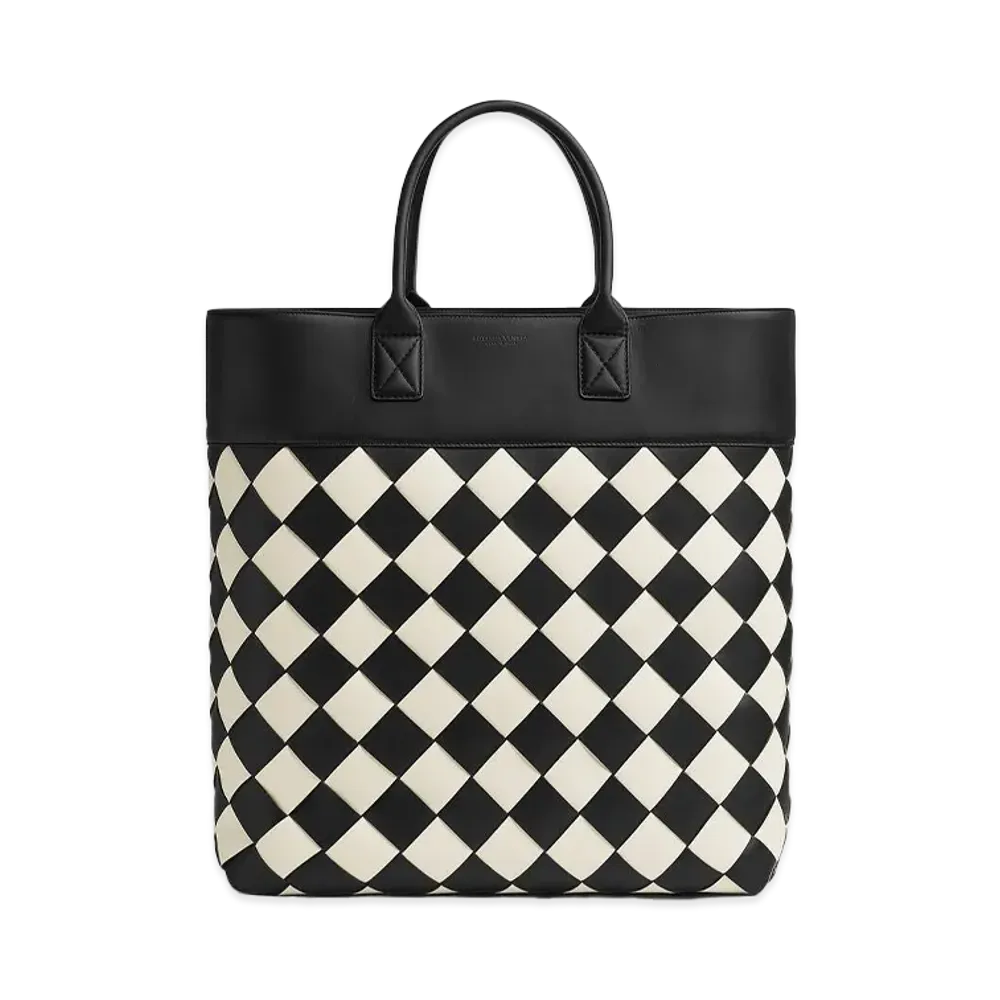Bottega Veneta Maxi Intreccio Tote "Black/Mist"