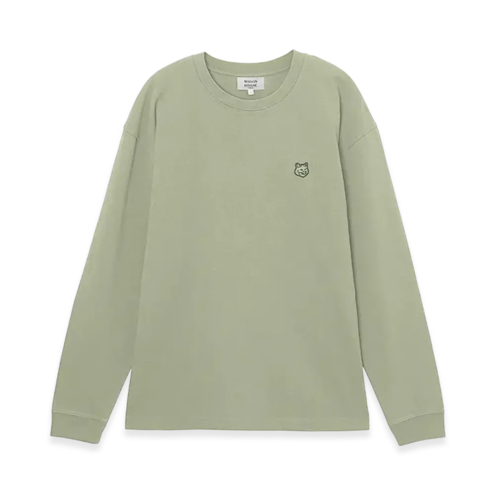 Maison Kitsune Bold Fox Head Patch Comfort Long Sleeve T-Shirt "Ash Tree"
