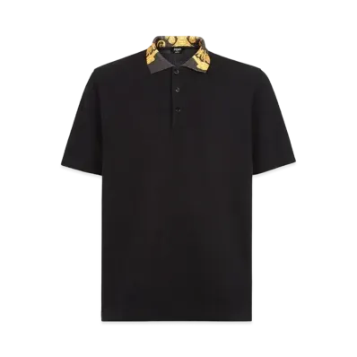 FENDI x Versace Fendace Black Cotton Polo Shirt "Black"