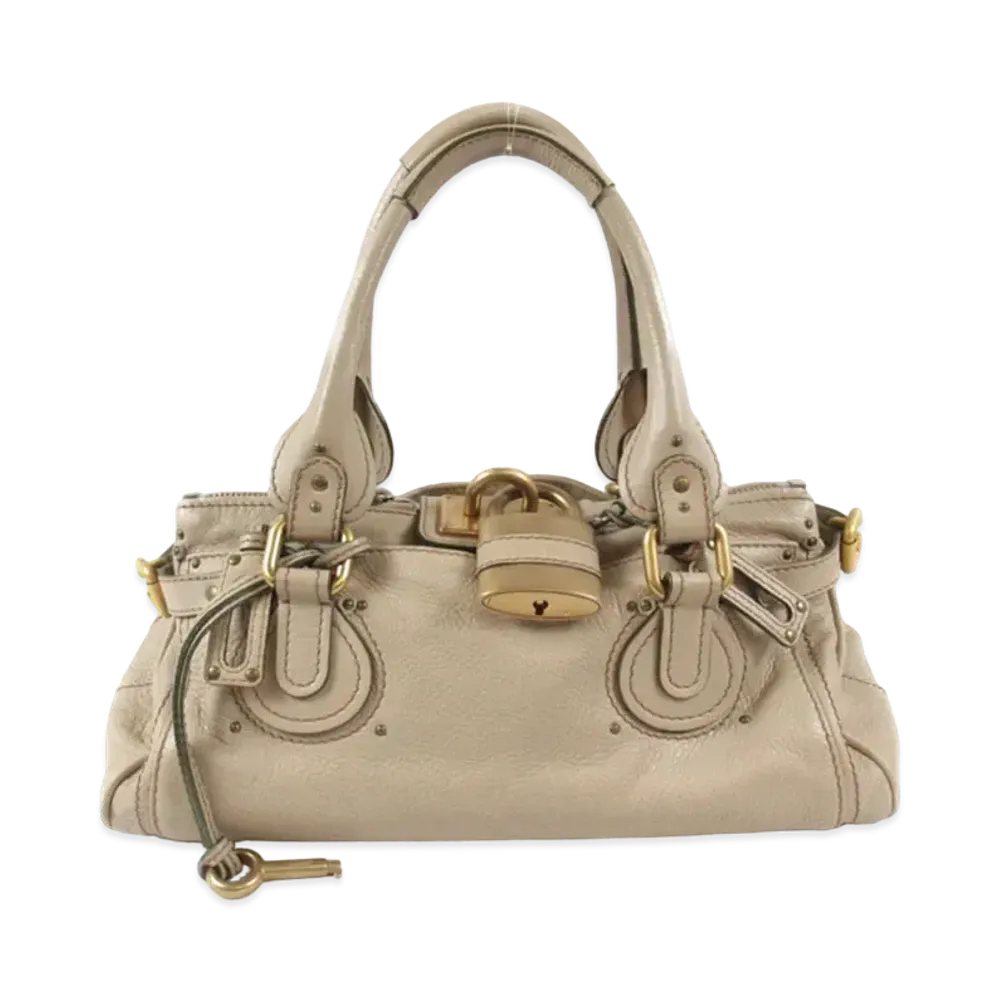 Chloe Paddington Leather Hand Bag "Beige"