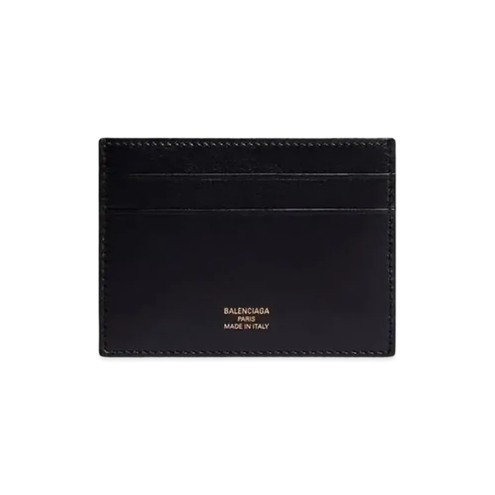 BALENCIAGA Envelope Card Case Smooth Calfskin "Black"