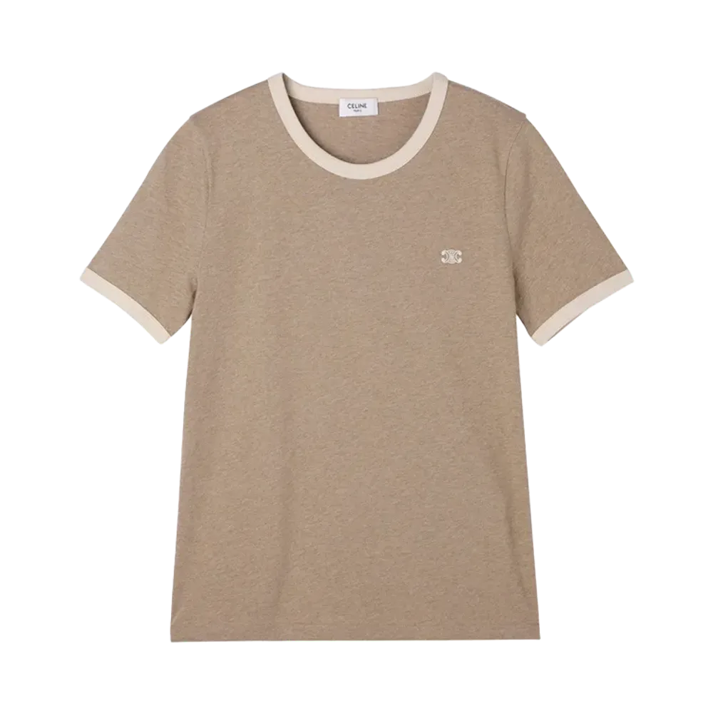 CELINE T-Shirt 70'S Triomphe "Latte/Champagn"