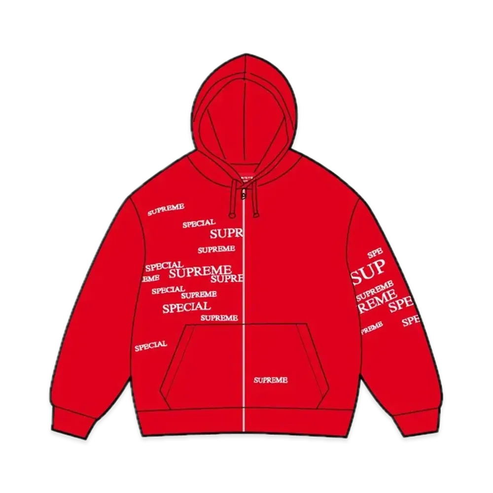 Supreme Special Zip Up Hooded Sweatshirt "Red"