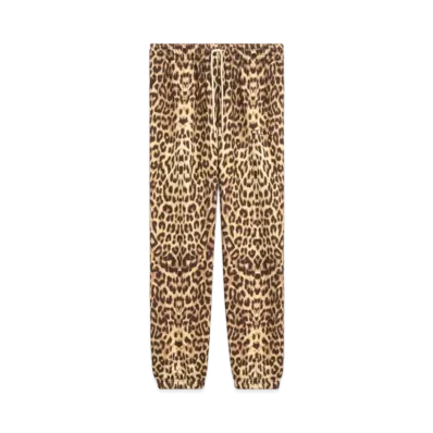 CELINE Embroidered Track Pants / Cotton With Print "Leopard"