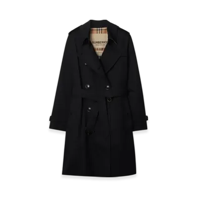 Burberry Mid-length Kensington Heritage Trench Coat "Black"
