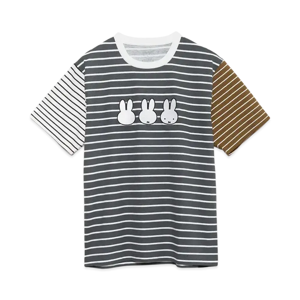 graniph x Miffy Face line Border T-Shirt "Multi"