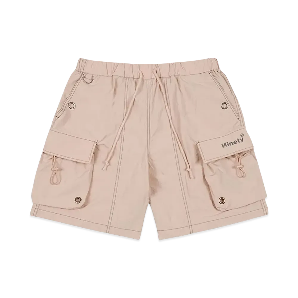 9090 Tech Logo Nylon Half Pants "Azuki"