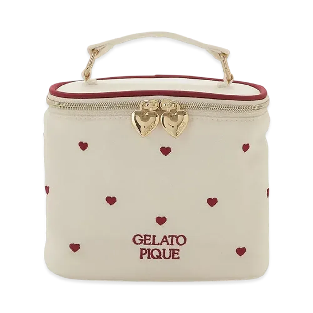 GELATO PIQUE Valentine Heart Tulle Vanity Pouch "Cream"