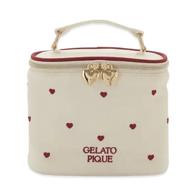 GELATO PIQUE Valentine Heart Tulle Vanity Pouch "Cream"