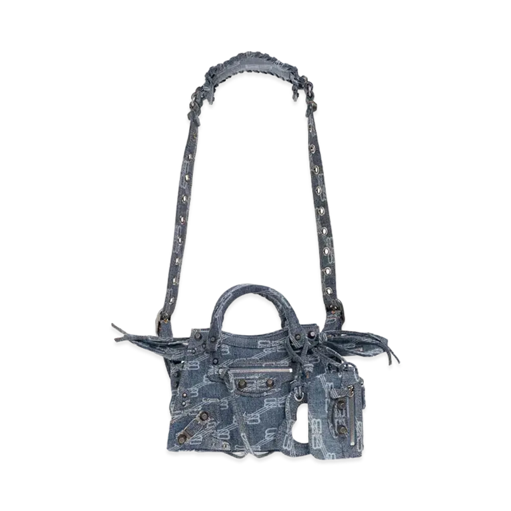 BALENCIAGA Neo Cagole XS Handbag BB Monogram Bleached Denim "Blue"