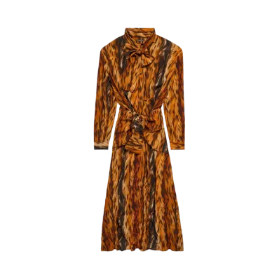 BALENCIAGA Women's Knotted Dress "Brown"