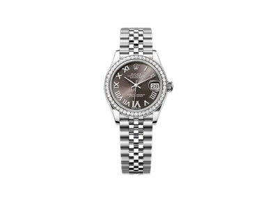 ROLEX Datejust 31 Oystersteel & White Gold Diamonds "Brown"