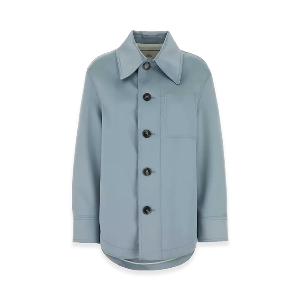 AMI PARIS Women's Stretch Polyester Jacket "Light Blue"