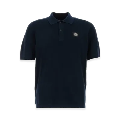 Stone Island Navy Blue Cotton Polo Shirt "Blue"