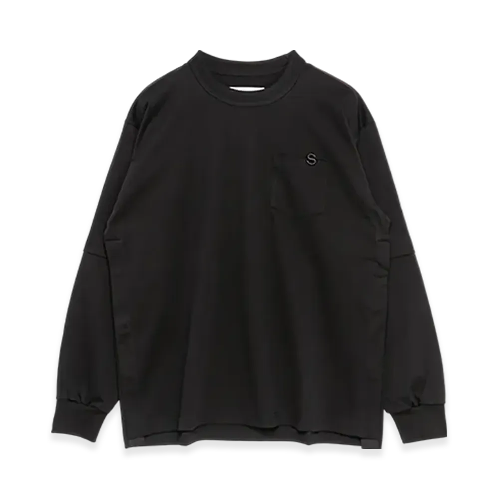 sacai S Cotton Jersey L/S T-Shirt "Black"