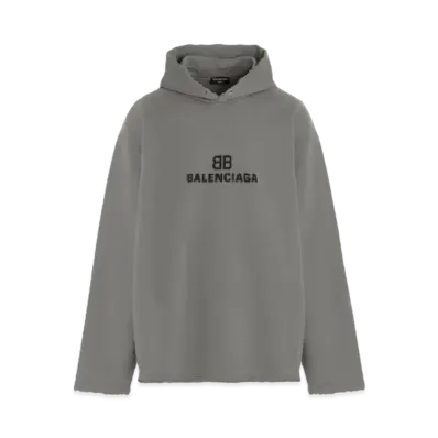 BALENCIAGA Distressed BB Pixel Hoodie "Taupe"