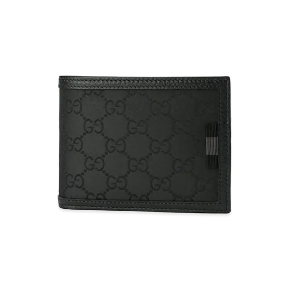 GUCCI Bi-Fold Bill Compartment GG Nylon "Black"