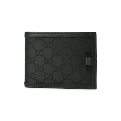 GUCCI Bi-Fold Bill Compartment GG Nylon "Black"