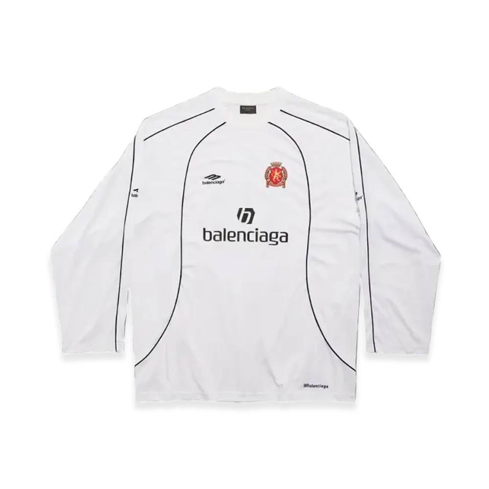 BALENCIAGA Soccer Series Tokyo Soccer Long Sleeve Oversized T-Shirt "White"