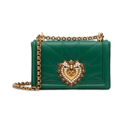 Dolce&Gabbana Devotion Micro Bag Matrasse Nappa Leather "Green"
