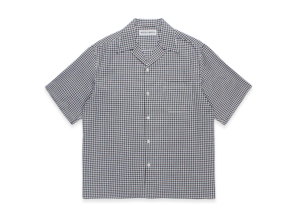 WACKO MARIA x Soktas Gingham Check Open Collar Shirt "Black"