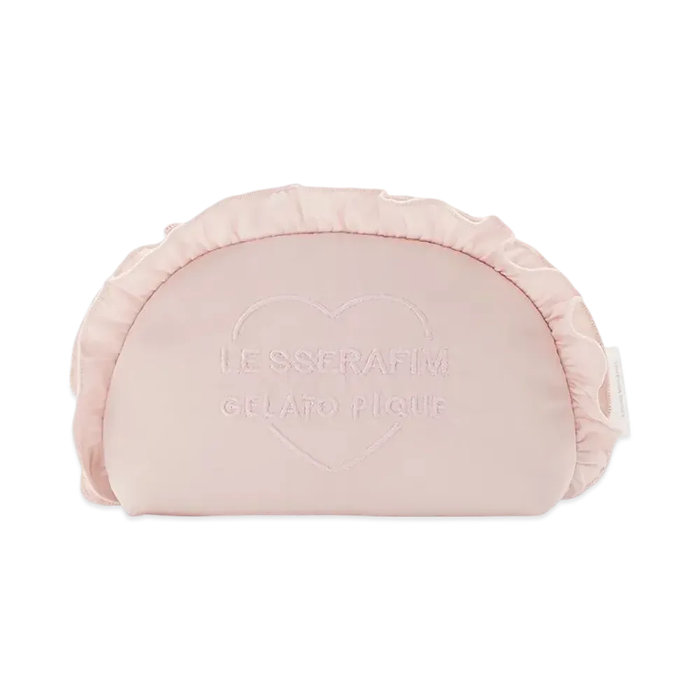 GELATO PIQUE x LE SSERAFIM Satin Frill Pouch "Pink"